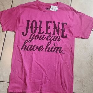 Jolene Dolly Parton Inspired Pink Graphic Tee with Bold Text